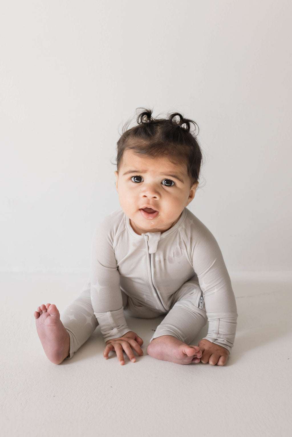 Sparkle! | Bamboo Zip Pajamas Milk & Baby