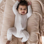 Sparkle! | Bamboo Zip Pajamas Milk & Baby