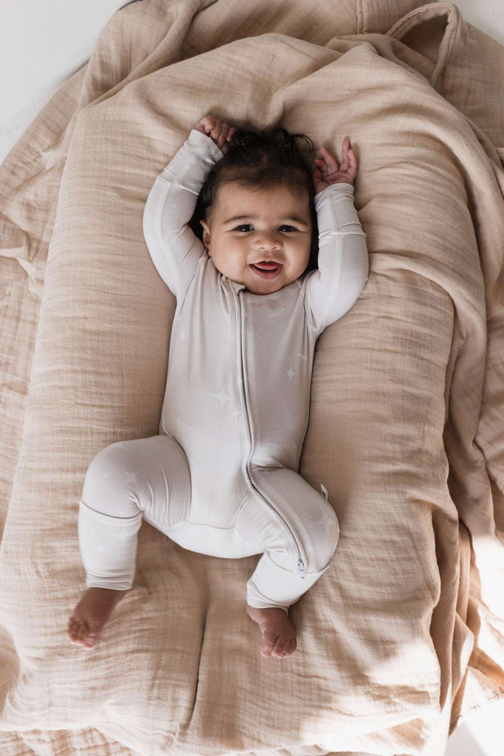 Sparkle! | Bamboo Zip Pajamas Milk & Baby