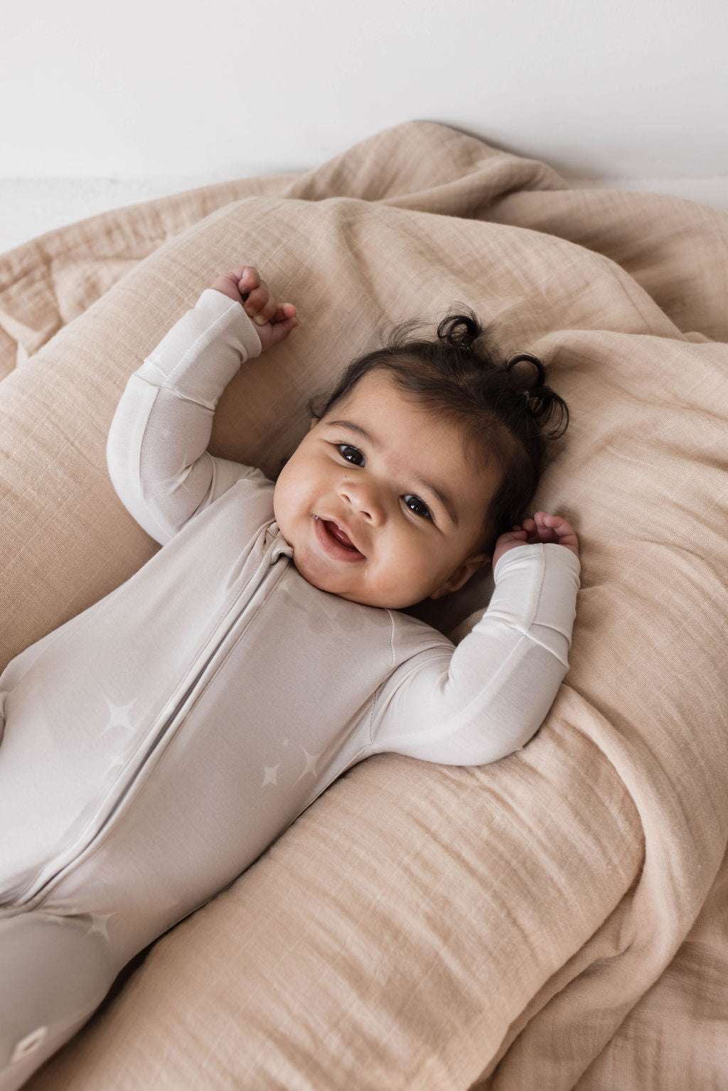 Sparkle! | Bamboo Zip Pajamas Milk & Baby