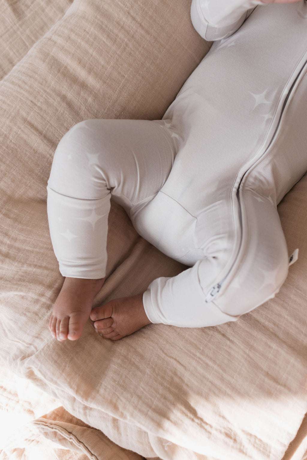 Sparkle! | Bamboo Zip Pajamas Milk & Baby