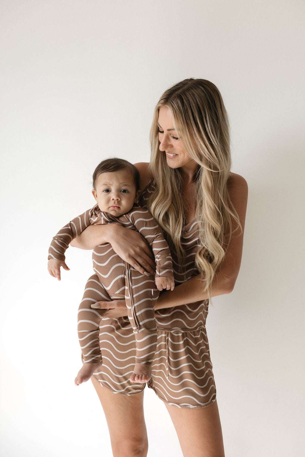 Static Waves | Bamboo Zip Pajamas Milk & Baby