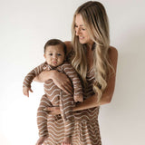 Static Waves | Bamboo Zip Pajamas Milk & Baby