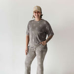 Sage Yin Yang | Short Sleeve Women's Bamboo Pajamas | Milk & Baby 