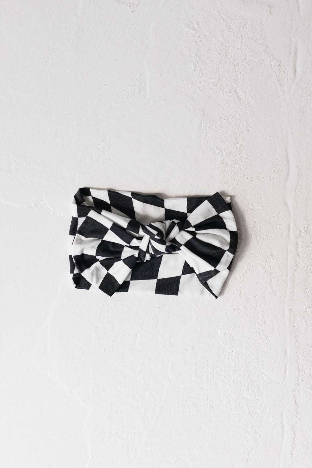 Black & White Wavy Checkerboard | Bamboo Head Wrap Milk & Baby