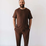 Coffee Bean | Men's Bamboo Short Sleeve Pajamas Milk & Baby