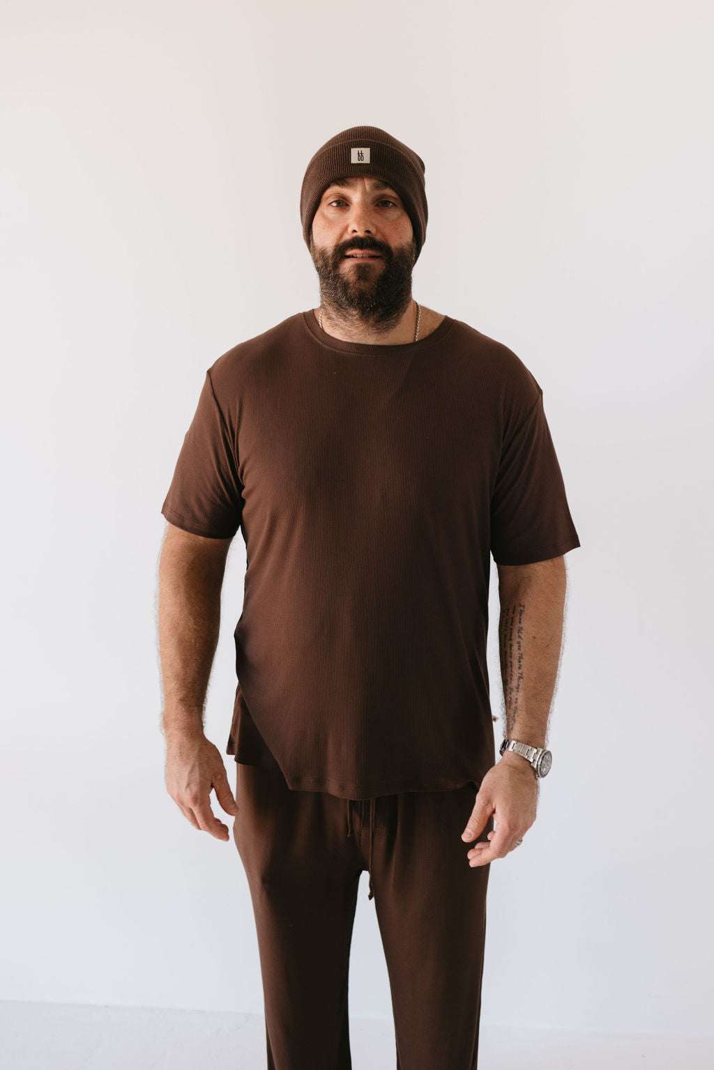 Coffee Bean | Men's Bamboo Short Sleeve Pajamas Milk & Baby