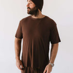 Coffee Bean | Men's Bamboo Short Sleeve Pajamas Milk & Baby