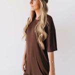 Coffee Bean | Short Sleeve Bamboo Women's Lounge Set Milk & Baby