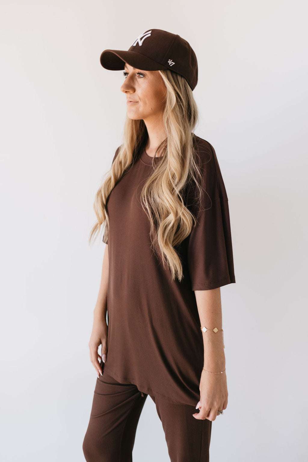 Coffee Bean | Short Sleeve Bamboo Women's Lounge Set Milk & Baby