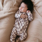 Smokey Wave | Bamboo Zip Pajamas Milk & Baby