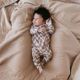 Smokey Wave | Bamboo Zip Pajamas Milk & Baby