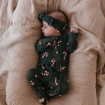 Candy Cane Lane | Bamboo Zip Pajamas Milk & Baby