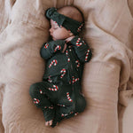 Candy Cane Lane | Bamboo Zip Pajamas Milk & Baby