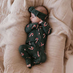 Candy Cane Lane | Bamboo Zip Pajamas Milk & Baby