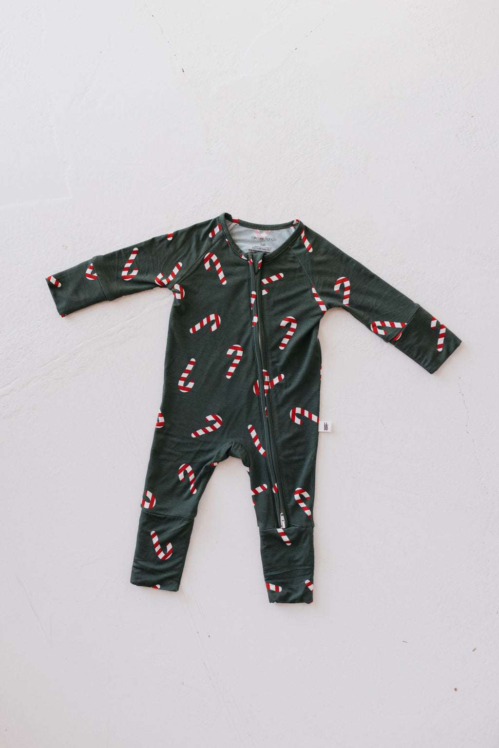 Candy Cane Lane | Bamboo Zip Pajamas Milk & Baby