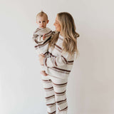 Woodland Stripe | Baby Knit Pant Set Milk & Baby