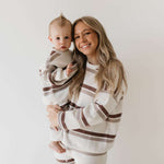 Woodland Stripe | Baby Knit Pant Set Milk & Baby