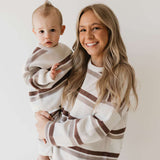 Woodland Stripe | Women's Knit Pant Set Milk & Baby