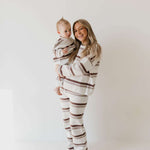 Woodland Stripe | Baby Knit Pant Set Milk & Baby