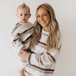 Woodland Stripe | Women's Knit Pant Set Milk & Baby