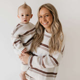 Woodland Stripe | Women's Knit Pant Set Milk & Baby