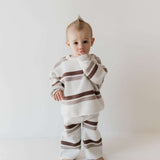 Woodland Stripe | Baby Knit Pant Set Milk & Baby