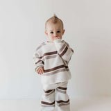 Woodland Stripe | Baby Knit Pant Set Milk & Baby