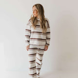 Woodland Stripe | Women's Knit Pant Set Milk & Baby