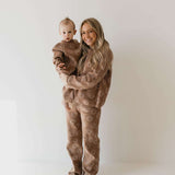 Just Smile Tan | Women's Knit Pant Set Milk & Baby