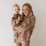 Just Smile Tan | Women's Knit Pant Set Milk & Baby