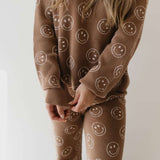 Just Smile Tan | Women's Knit Pant Set Milk & Baby