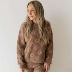 Just Smile Tan | Women's Knit Pant Set Milk & Baby