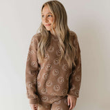 Just Smile Tan | Women's Knit Pant Set Milk & Baby