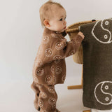 Just Smile Tan | Knit Baby Pant Set Milk & Baby