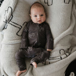 Charcoal Arm Day | Bamboo Zip Pajamas | Milk & Baby