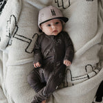 Charcoal Arm Day | Bamboo Zip Pajamas | Milk & Baby