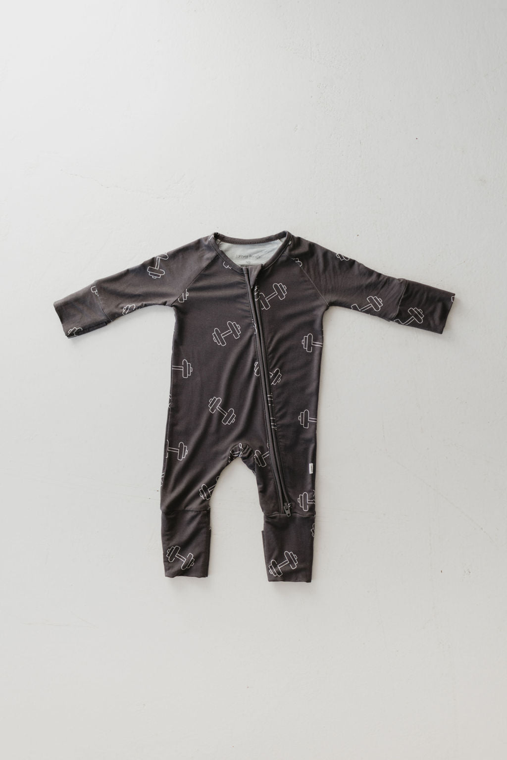 Charcoal Arm Day | Bamboo Zip Pajamas | Milk & Baby