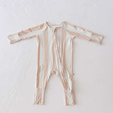 Candy Stripe | Bamboo Zip Pajamas Milk & Baby