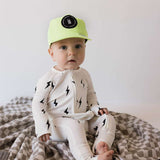 White & Black Lightning Bolt | Bamboo Zip Pajamas Milk & Baby