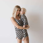 Black Checkerboard | Cami Women's Bamboo Set Milk & Baby