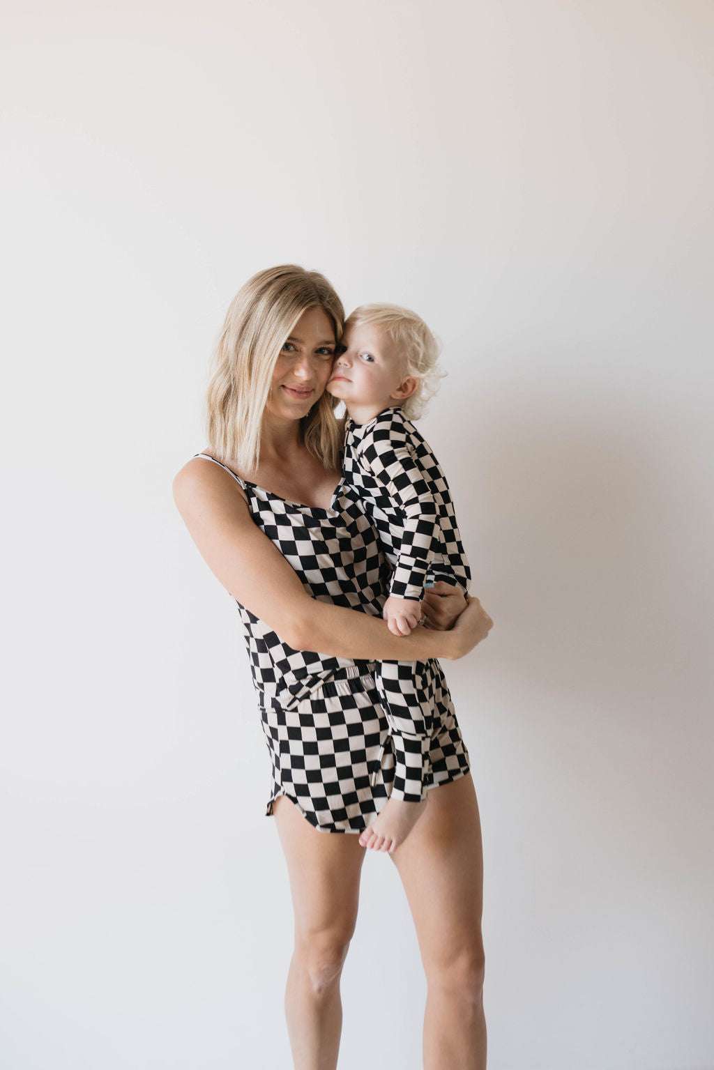 Black Checkerboard | Cami Women's Bamboo Set Milk & Baby