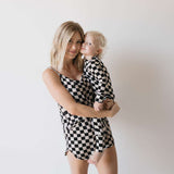 Black Checkerboard | Cami Women's Bamboo Set Milk & Baby