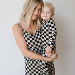 Black Checkerboard | Cami Women's Bamboo Set Milk & Baby