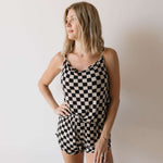 Black Checkerboard | Cami Women's Bamboo Set Milk & Baby