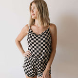 Black Checkerboard | Cami Women's Bamboo Set Milk & Baby