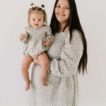 French Gray Floral | Ruffle Romper Milk & Baby