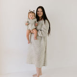 French Gray Floral | Ruffle Romper | Milk & Baby