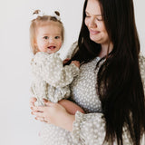 French Gray Floral | Ruffle Romper | Milk & Baby