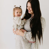 French Gray Floral | Ruffle Romper | Milk & Baby